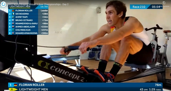 Florian Roller, Indoor Rowing Weltmeister 2021 und 22